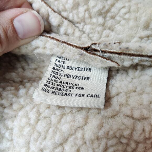 Vtg Y2K LEI Penny Lane Coat Faux Suede & Fur Hooded Jacket Sherpa Lined Large - Picture 8 of 11